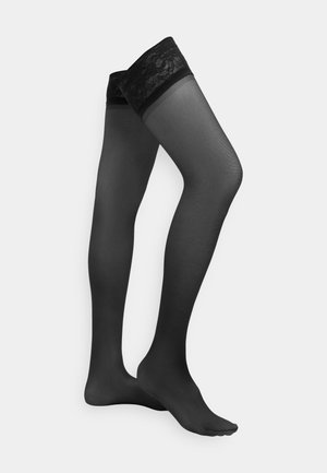 Lindex STAY UPS - Overknæstrømper - black
