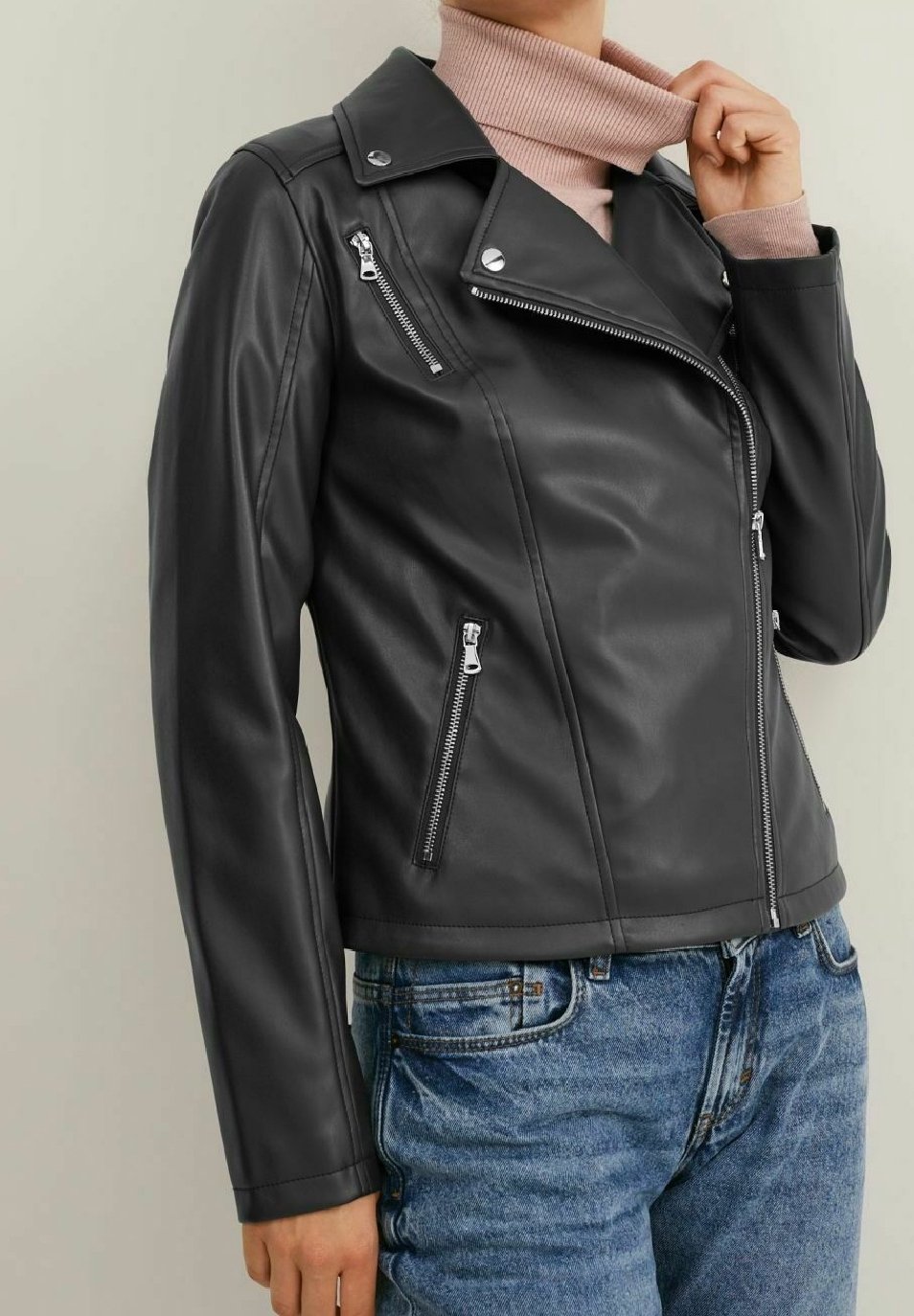 C&A Veste en similicuir - dark blue/bleu marine - (Seconde main