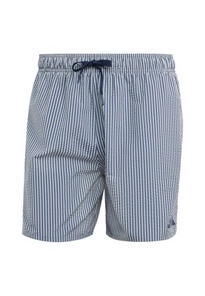 Plave i bijele pruge kupaće hlače s elastičnim pojasom i vezicom. Lagana tkanina s opuštenim krojem, s diskretnim detaljem logotipa.