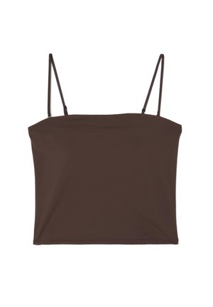 OVS, BROWN REGULAR FIT CAMISOLE WITH SQUARE NECKLINE - Top - dark brown