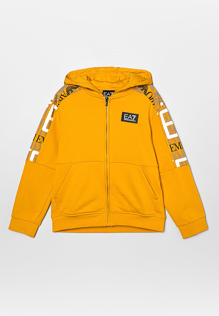 EA7 Emporio Armani Sweater met rits donkergeel