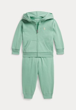 FRENCH TERRY FULL-ZIP HOODIE & PANT SET 0-2Y SET UNISEX  - Tepláky - celadon