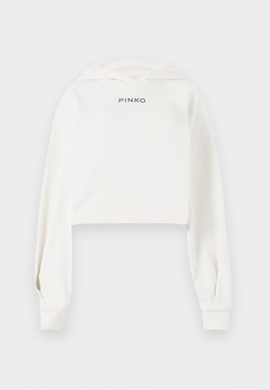 Pinko MEDIOCRE MAGLIA FELPA RICAMO LOGO  A FILO - Sweatshirt - bianco latte di cocco