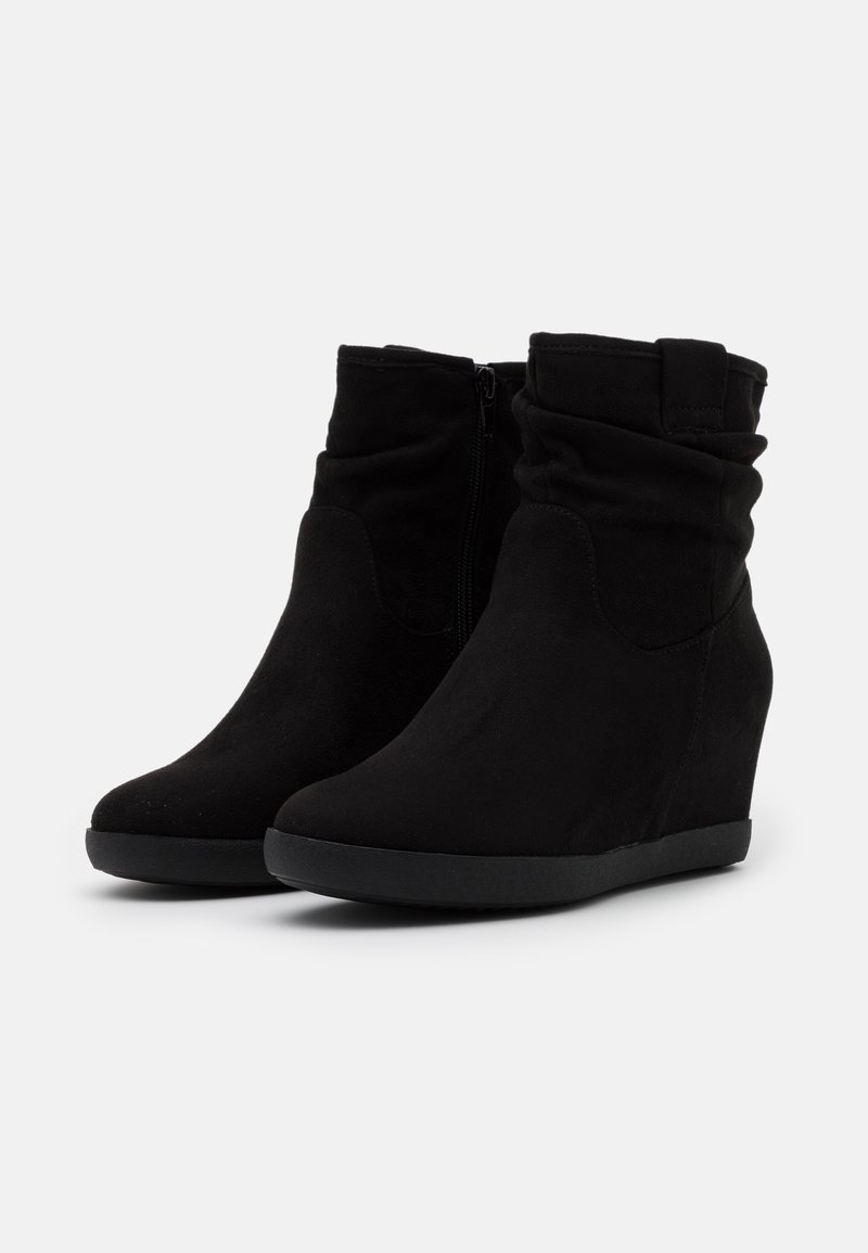 Anna Field WINTER BOOT Støvletter m/ kilehæl - black/sort -