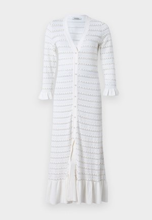 sandro ROBE MIDI ENCOLURE FRILL - Vestido informal - ecru
