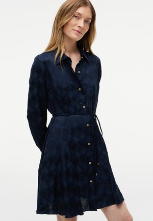 Tommy Hilfiger, FLUID JACQUARD MINI DRESS - Robe chemise - dark blue