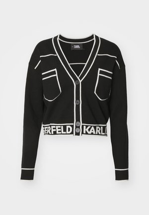 SHORT LOGO CARDIGAN - Kardiganas - black