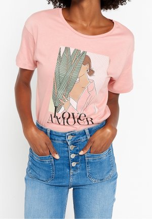 T-shirts print - mottled light pink