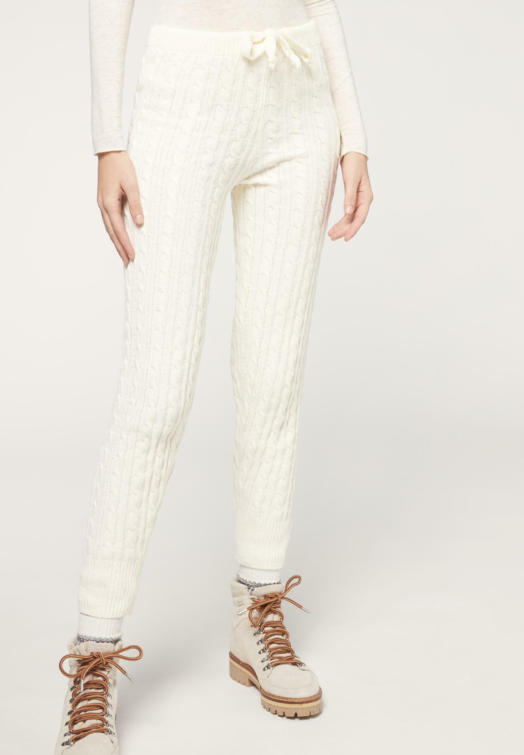 Calzedonia HOMEWEAR - Leggings - white denim/multicolore - Zalando