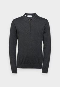 SLHBERG HALF ZIP  - Pulóver - antracit/melange