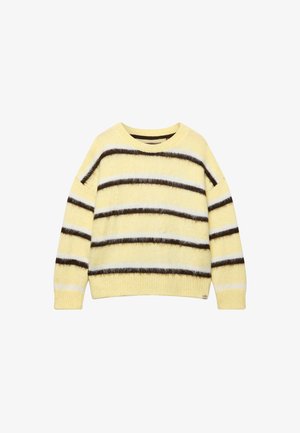 Superdry & Co, SUPERDRY SLOUCHY BRUSHED STRIPE KNIT JUMPER.. - Strickpullover - butter yellow brown stripe