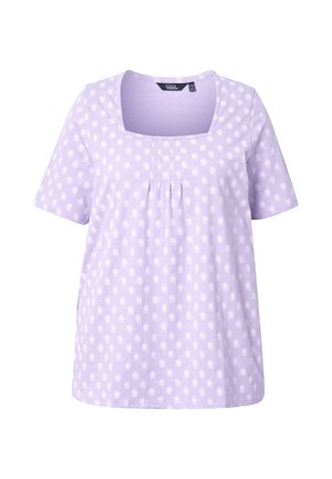 Ulla Popken, ALLOVER PRINTED SHORT SLEEVE SQUARE NECK TEE - Camiseta estampada - lavender