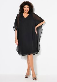Ulla Popken - DOPPELLAGIG 3/4-ARM - Cocktailjurk - black Miniatuurafbeelding 1