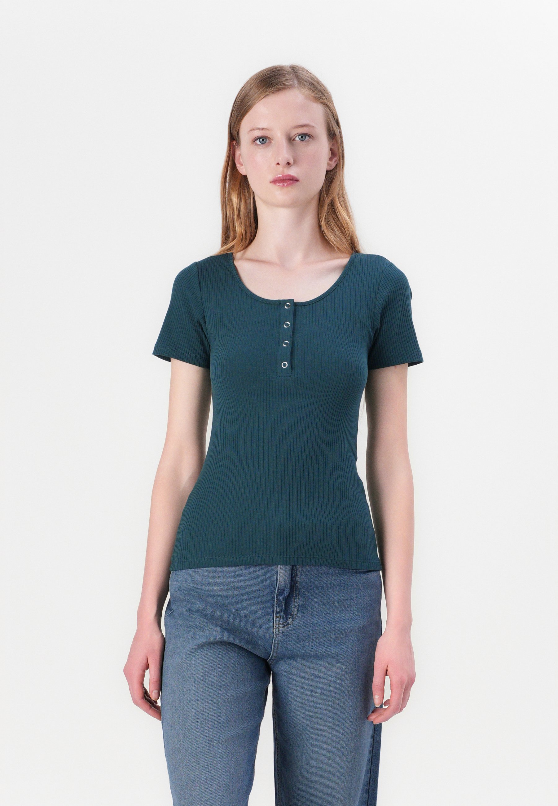 PIECES Top Donna PCMADISON SL Ruching - Nero, Vestibilità Comoda, Modello Arricciato