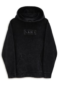 Felpa nera con un grande logo VANS sul petto, coulisse con cappuccio e tasca a marsupio sul davanti. Tessuto morbido.