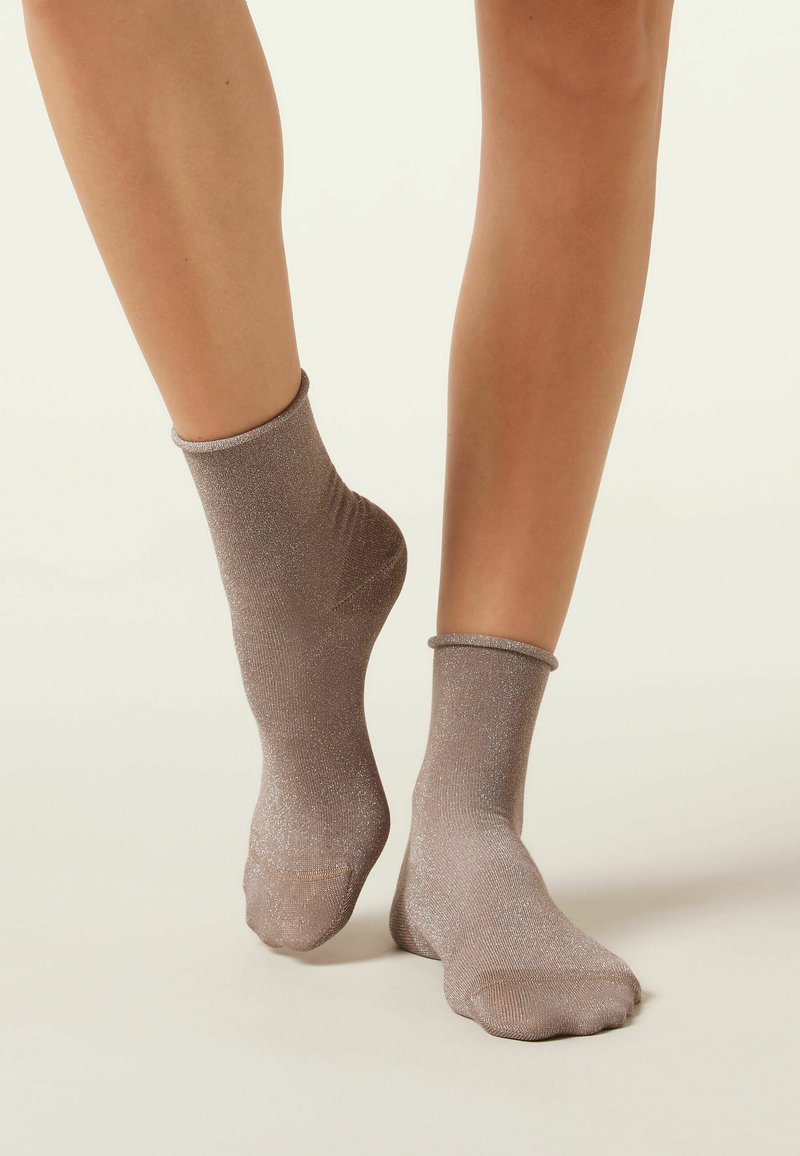 Calzedonia GLITTER - Calcetines - Grey Brown