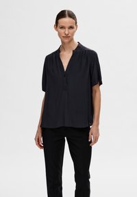 Selected Femme - SLFSUSIE MIVIA - Tricou basic - dark sapphire Imagine miniatură 1