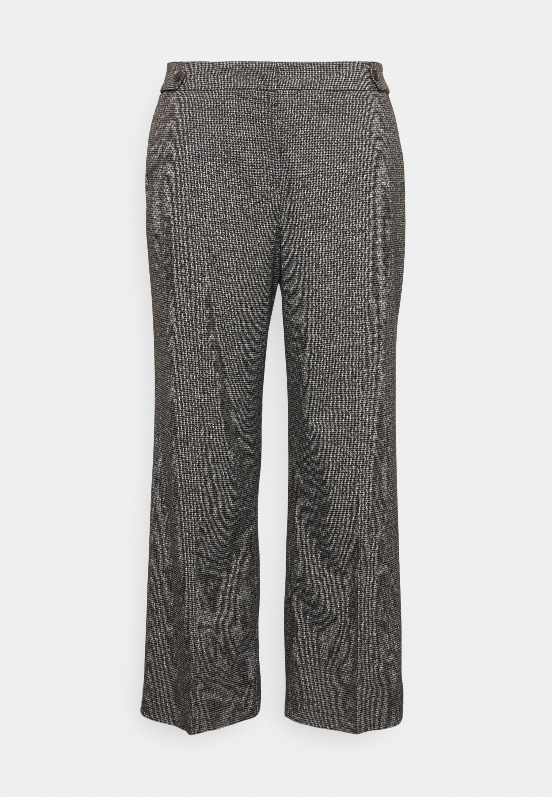Capsule by Simply Be Houndstooth Wide Leg Trousers Trousers Black/Grey, Women's, Size: 16, Black