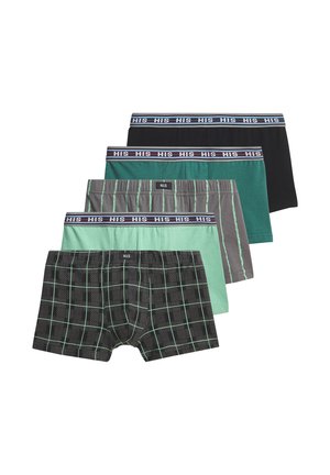 H.I.S, BOXER 5 PACK - Trunks - mint petrol schwarz kariert gestreift