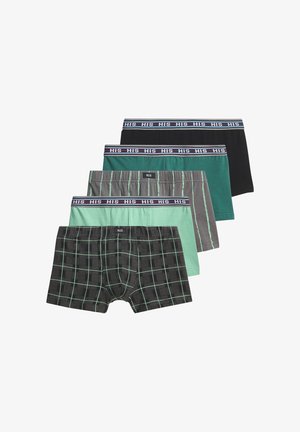 H.I.S, BOXER 5 PACK - Trunks - mint petrol schwarz kariert gestreift