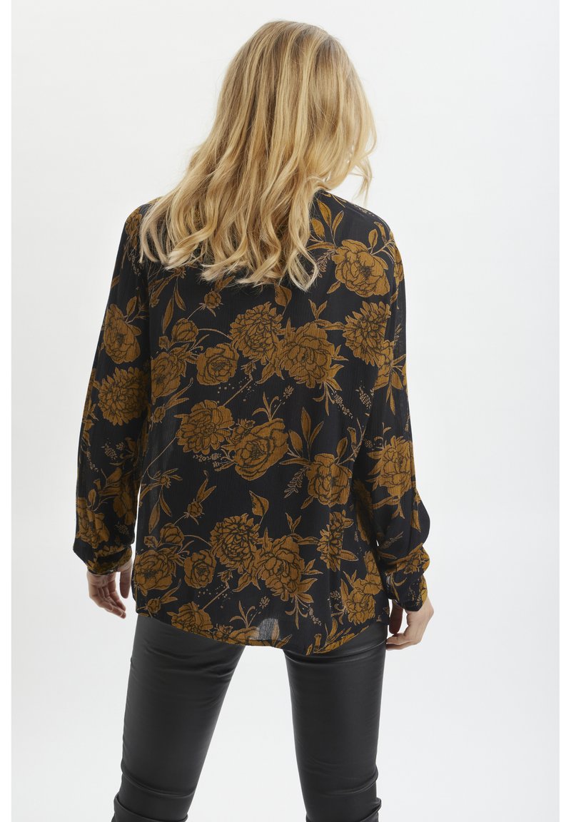 Damen Hemdblusen | Kaffe Bluse black w cumin flowers/schwarz - QI86225 Damen Hemdblusen | Kaffe Bluse black w cumin flowers/schwarz - QI86225