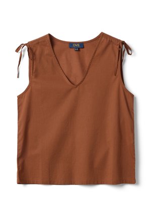 OVS, V-NECK BLOUSE - Blouse - brown