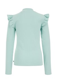 WE Fashion GERIBD MET RUCHES - Top dugih rukava - blue