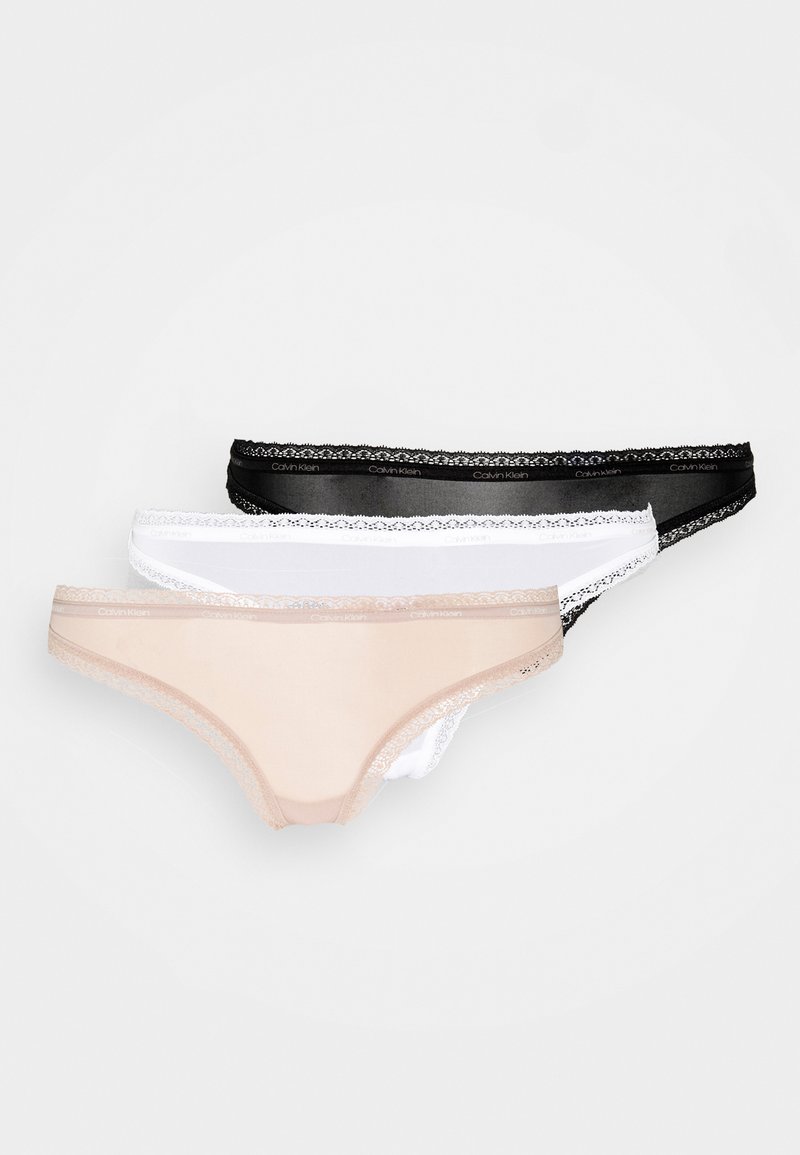 Calvin Klein Underwear THONG 3 PACK - Thong - white/black 