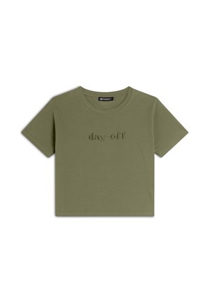 Freddy CROPPED GIROCOLLO COMFORT CON RICAMO - Camiseta estampada - oil green