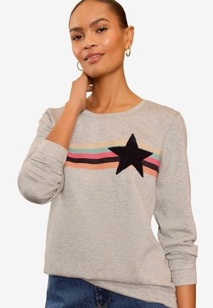 Love & Roses Sweatshirt - grey star stripe