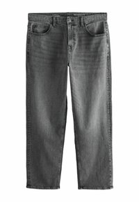 Rõõmsa lõikega mustad denim püksid, millel on sile tekstuur, viie tasku disain ja peene tuhmumise efekt. Omab nupuvääristust ja vöörihmade silmuseid.