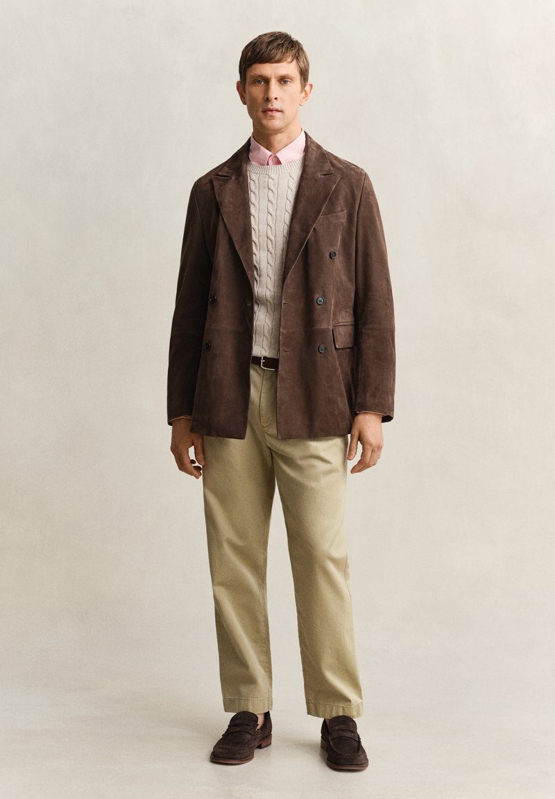 GANT RUNDHALS PULLOVER AUS - Svetr - oat melange