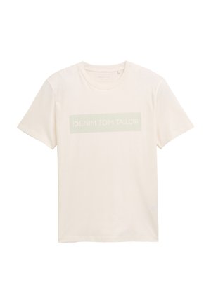 TOM TAILOR DENIM, LOGO - T-shirt con stampa - gardenia white