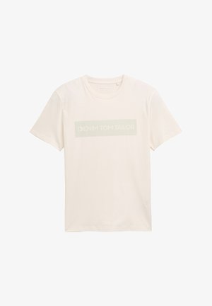 TOM TAILOR DENIM, LOGO - T-shirt con stampa - gardenia white