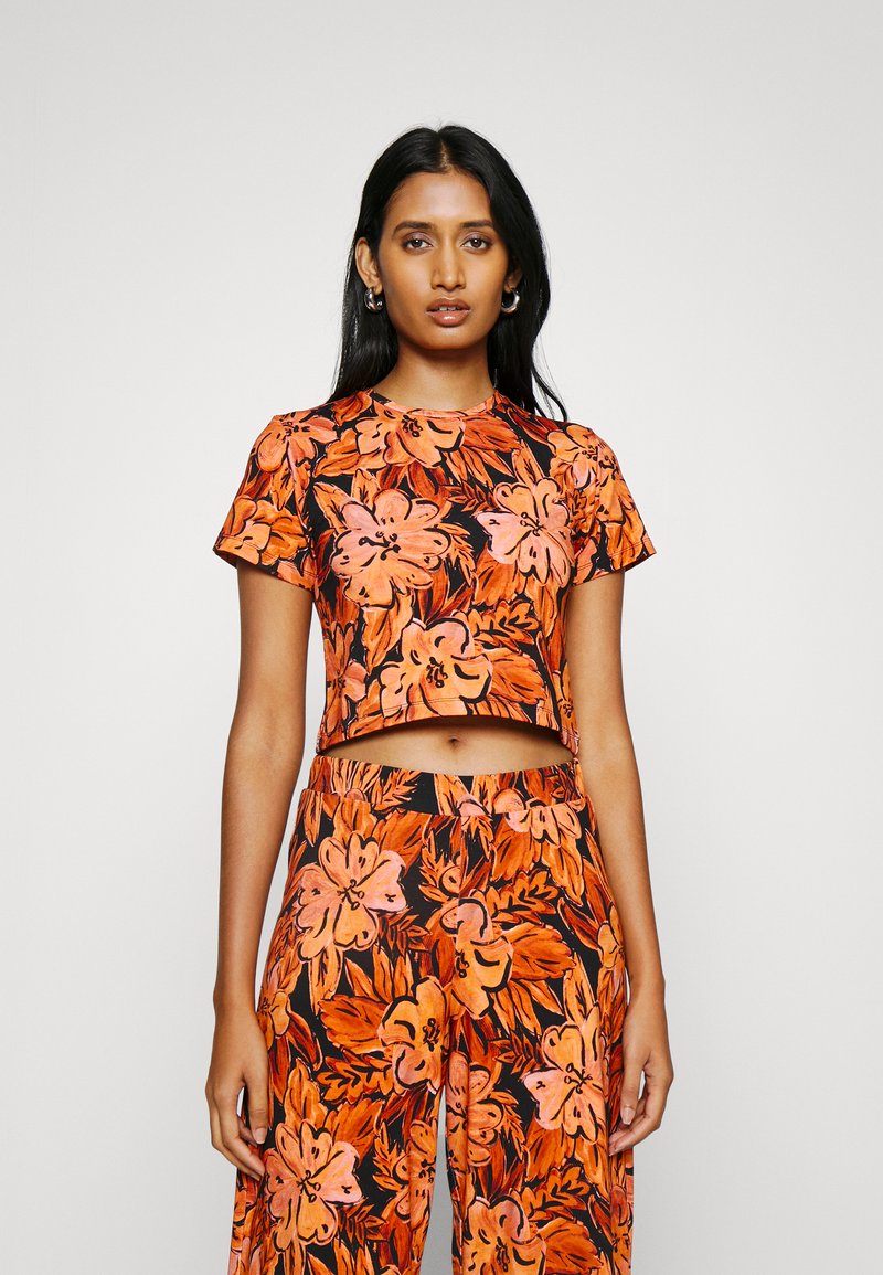 Stieglitz DANAE SHORT SLEEVE TShirt print marron/apricotmeliert