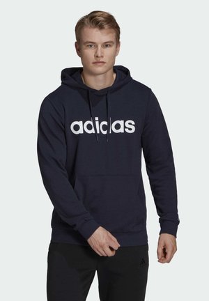 adidas Performance ESSENTIALS FRENCH TERRY LINEAR LOGO HOODIE - Felpa con cappuccio - blue