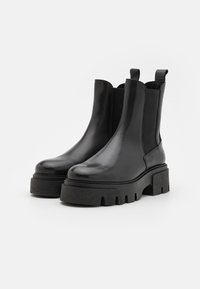 Zign LEATHER - Gležnjarji s platformo - black