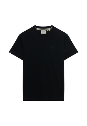 Superdry & Co, SUPERDRY ESSENTIAL STACKED LOGO EMBROIDERED T-SHIRT.. - T-shirt basic - black black