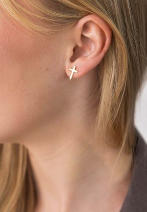 PURELEI, PURELEI OHRRINGE TINY CROSS - Ohrringe - gold-coloured