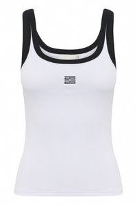 DREW LOGO TOP - Linne - bright white