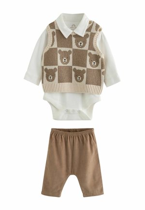 Next, BABY KNIT VEST BODYSUIT AND TROUSERS SET - Jersey de punto - brown