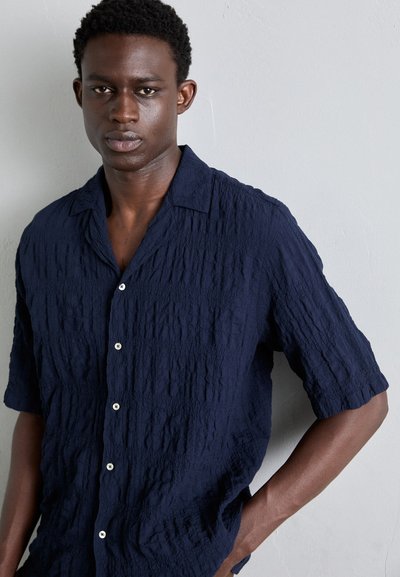 OFFICINE GENERALE EREN WRINKL SEERSUCKER - Camicia - night sky