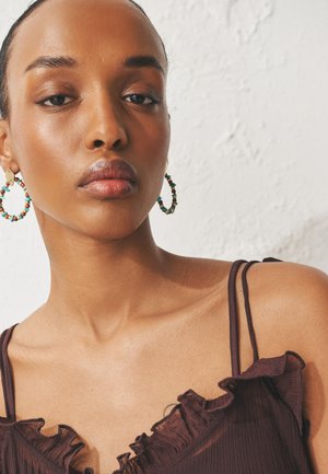 Next, HOOP - Earrings - turquoise blue chocolate brown