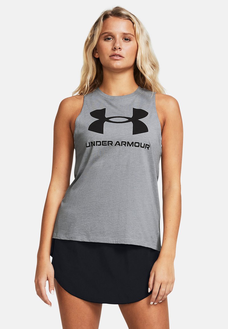 Under Armour - LIVE SPORTSTYLE TANK - Top - steel medium heather  black black, Vergrößern