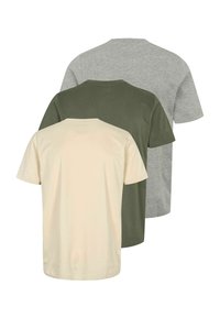 Kappa 3-PACK - T-shirts - green grey beige