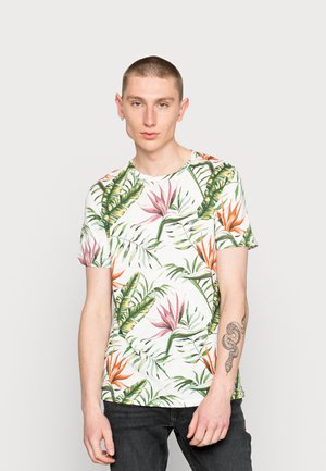 JJCOASTAL CREW NECK - Print T-shirt - cloud dancer