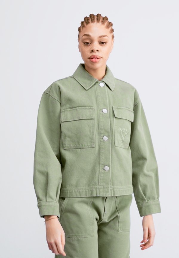 KEY JACKET - Denim jacket - pale sage wash3