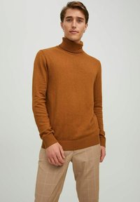 Jack & Jones - JJEEMIL ROLL NECK - Strickpullover - rubber Thumbnail-Bild 1