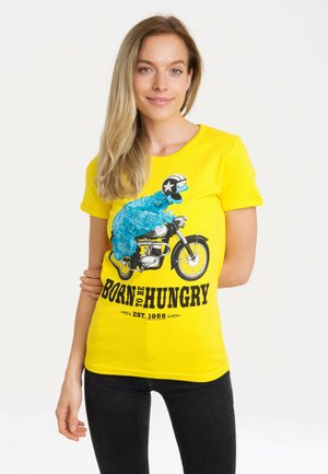 SESAMSTRASSE  KRÜMELMONSTER MOTORRAD - Print T-shirt - gelb