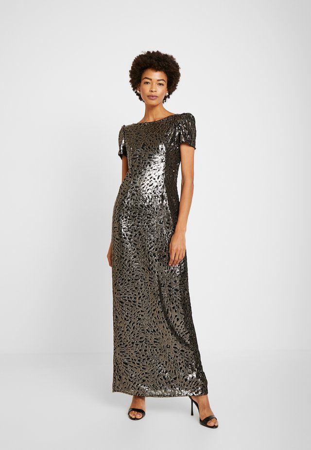 SEQUIN COLUMN GOWN - Occasion wear - black/gold